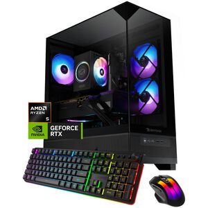 iBUYPOWER Element SE Gaming Desktop with AMD Ryzen 5 5500, 3.6 GHz, 6-Core CPU, NVIDIA GeForce RTX 3050, 6GB VRAM GPU, 16 GB RAM, 1 TB SSD & Windows 11 Home - Black, , hires