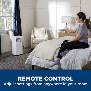GE 8,000 BTU (5,300 BTU DOE) Portable Air Conditioner with 2 Fan Speeds, Sleep Mode and Remote Control - White, , hires