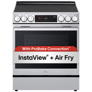 LG 30 in. 6.3 cu. ft. Smart Air-Fry True European Convection Electric Range with Radiant Burners PrintProof Stainless Steel, , hires