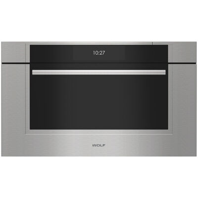 Wolf M Series 30 in. 2.4 cu. ft. Electric Wall Oven with Dual Convection & Steam Clean - Stainless Steel | CSOP3050TMST