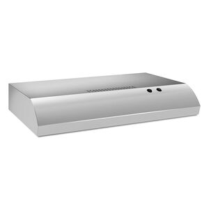 Whirlpool 30 in. Standard Style Range Hood with 2 Speed Settings, 190 CFM, Ductless Venting & Incandescent Light - Stainless Steel, , hires
