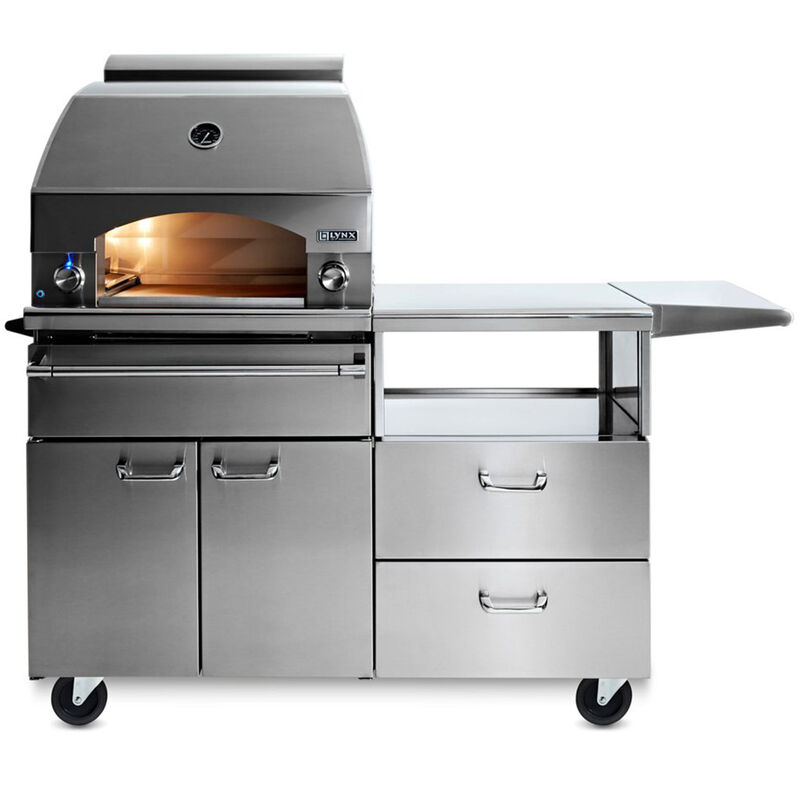 Lynx 30 in. Napoli Natural Gas Outdoor Pizza Oven On Mobile Kitchen Cart - Stainless Steel, , hires