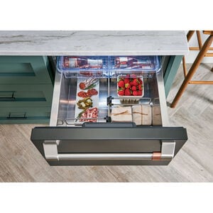 Cafe 24 in. 5.7 cu. ft. Double Refrigerator Drawers - Matte Black, Matte Black, hires