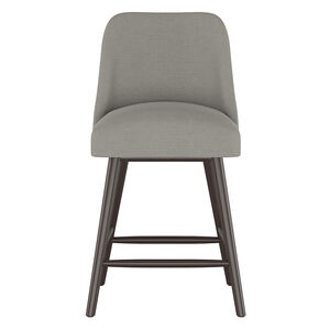 Skyline Furniture Modern Mid Century Counter Stool in Linen Fabric - Grey, Grey, hires