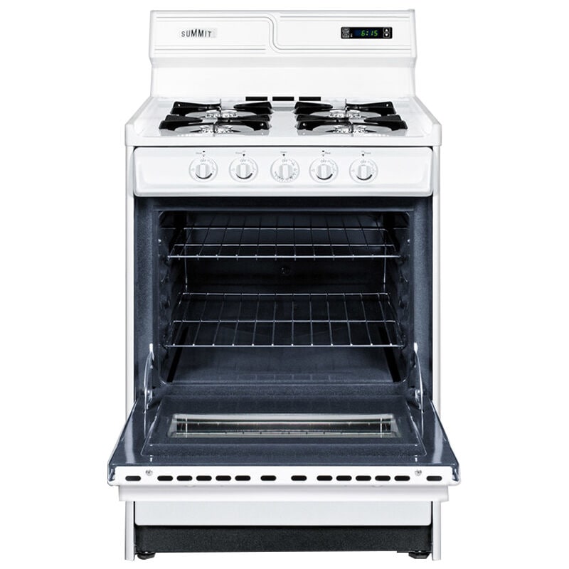 Summit 24 in. 2.9 cu. ft. Gas Range with Open Burners - White, , hires