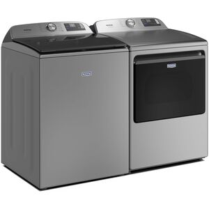 Maytag 27 in. 7.4 cu. ft. Smart Electric Dryer with Pet Pro Option, Sensor Dry, Sanitize & Steam Cycle - Classic Silver, , hires