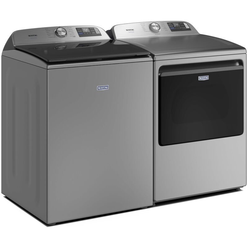 Maytag 27 in. 7.4 cu. ft. Smart Electric Dryer with Pet Pro Option, Sensor Dry, Sanitize & Steam Cycle - Classic Silver, , hires