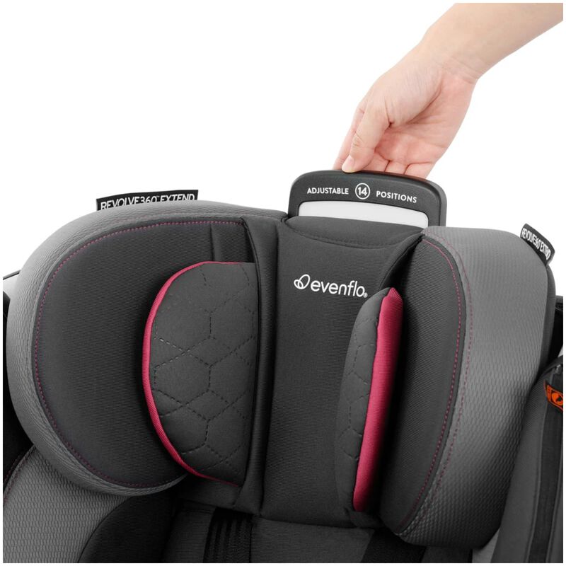 Evenflo Revolve360 Extend All-in-One Rotating Car Seat with Quick Clean Cover - Rowe Pink, , hires