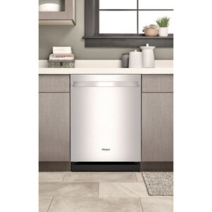 Whirlpool 24 in. Top Control Dishwasher with 44 dBa Sound Level & 3rd-Rack - Fingerprint Resistant Stainless, Fingerprint Resistant Stainless, hires