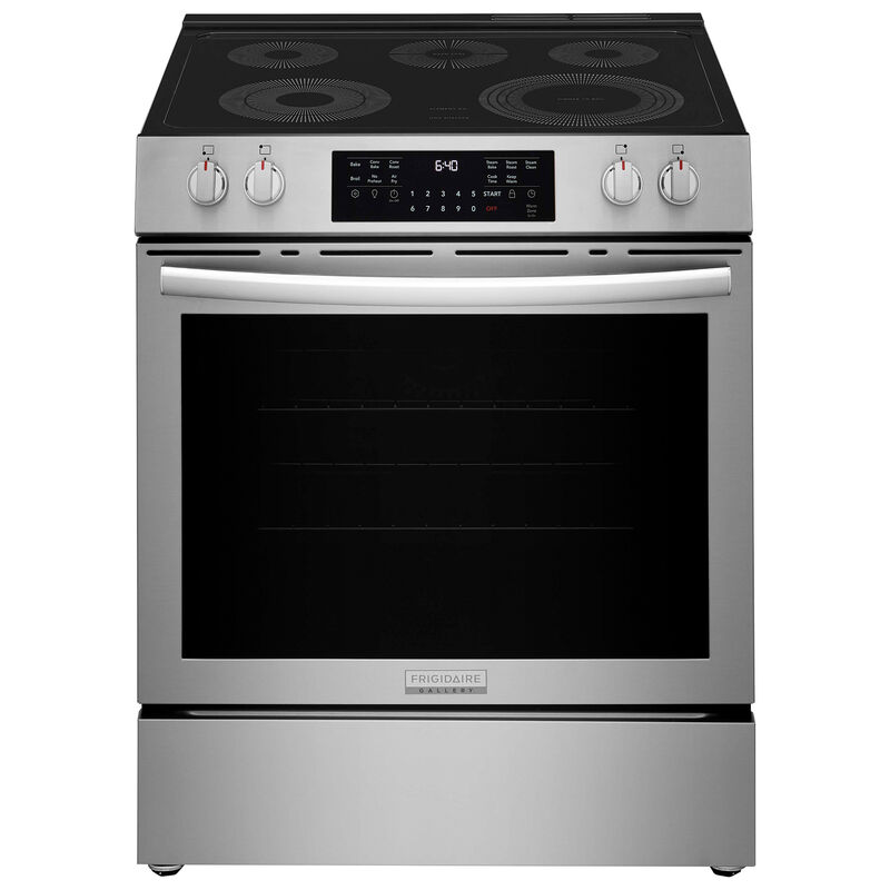 Frigidaire Gallery 30 in. 5.3 cu. ft. Air-Fry True European Convection Steam Electric Range with Smoothtop Burners - Stainless Steel, , hires