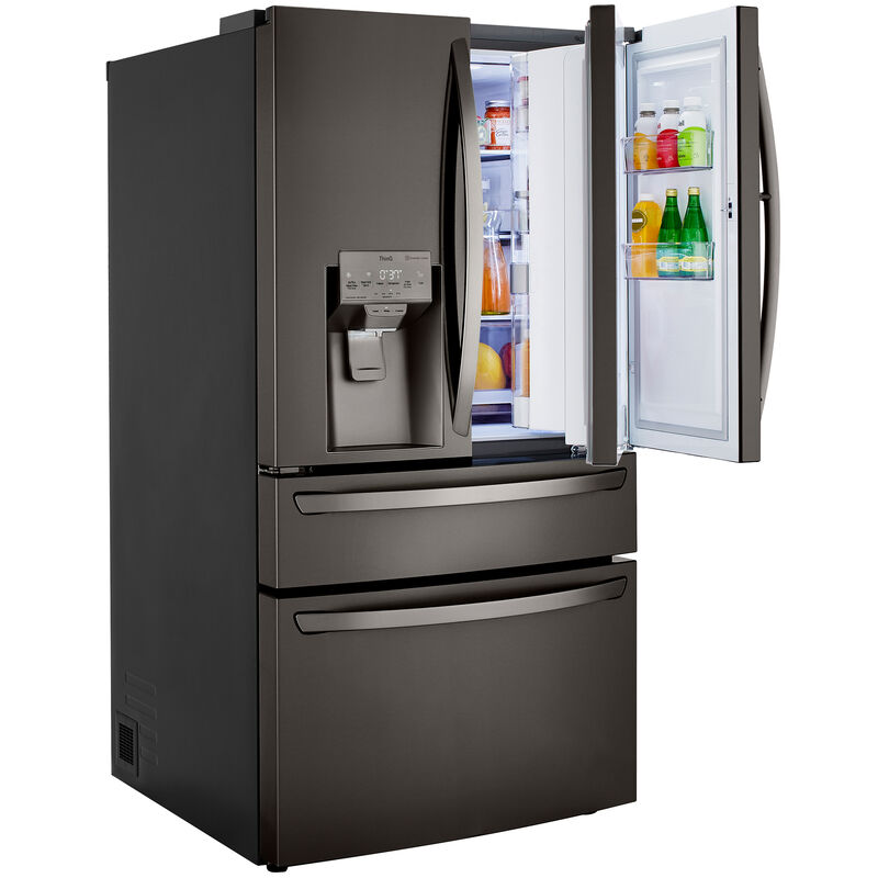 LG 36 in. 29.5 cu. ft. Smart 4-Door French Door Refrigerator with External Ice & Water Dispenser- Black Stainless Steel, Black Stainless, hires