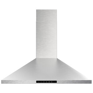 Sharp 36 in. Chimney Style Wall Mount Range Hood with 4 Speed Settings, 600 CFM, Convertible Venting & 2 LED Lights - Stainless Steel, , hires