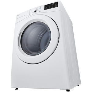 LG 27 in. 7.4 cu. ft. Stackable Electric Dryer with FlowSense Duct Clogging Indicator & Sensor Dry - White, White, hires
