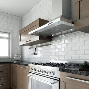 XO 48 in. Ducted Chimney Style Range Hood with 1000 CFM, 3 Fan Speeds & 2 Halogen Lights - Stainless Steel, , hires