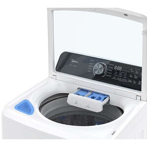 Midea 27 in. 4.4 cu. ft. Smart Top Load Washer with Power Wave 360 Agitator - White, White, hires