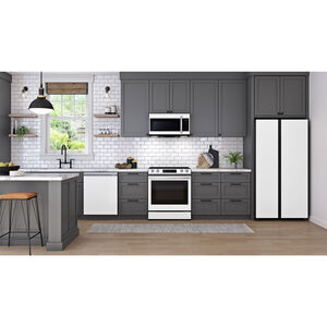 Samsung Bespoke 36 in. 28.0 cu. ft. Smart Side-by-Side Refrigerator with Internal Water Dispenser - White Glass, White Glass, hires