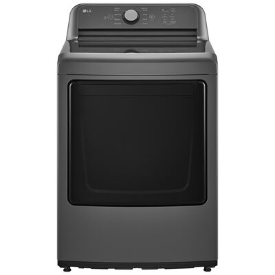 LG 27 in. 7.3 cu. ft. Gas Dryer with FlowSense Duct Clogging Indicator, LoDecibel Quiet Operation & Sensor Dry - Monochrome Gray | DLG6101M