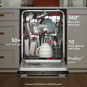 KitchenAid 24 in. Top Control Dishwasher with 44 dBA Sound Level, 3rd-Rack & ProDry System - Stainless Steel with PrintShield Finish, , hires