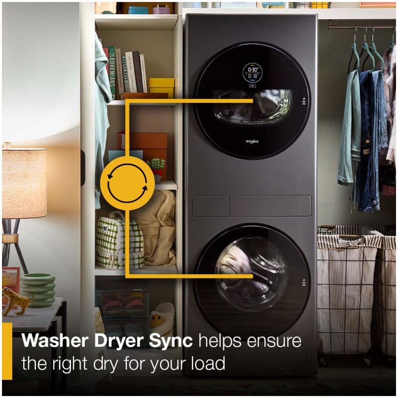 Whirlpool 24 in. 2.7 cu. ft. Electric Front Load Ventless Heat Pump Laundry Center with Sanitize Cycle & Sensor Dry - Titanium Metallic, Titanium, hires