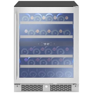 Zephyr Presrv Series 24 in. Undercounter Wine Cooler with Wood Racks, Dual Temperature Zones & 37 Bottle Capacity - Stainless Steel, , hires
