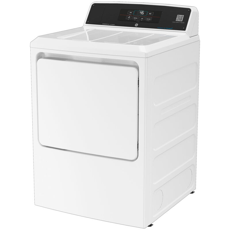 GE 27 in. 7.4 cu. ft. Smart Commercial Gas Dryer with Sensor Dry & Built-In App Payment System - White, , hires