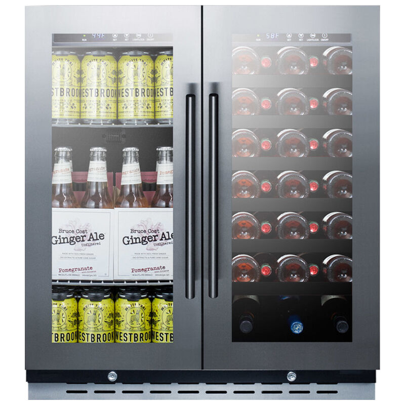 Summit 30 in. Undercounter Wine Cooler with Dual Zones & 33 Bottle Capacity - Stainless Steel, , hires
