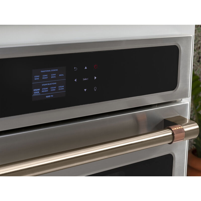 Cafe 30 in. 1.3 cu. ft. Steam Electric Single Wall Oven with True European Convection - Stainless Steel, , hires