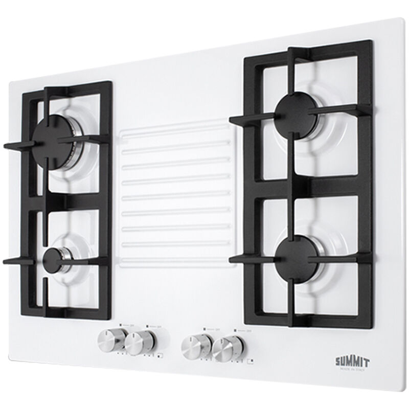 Summit 30 in. 4-Burner Natural Gas Cooktop - White, , hires