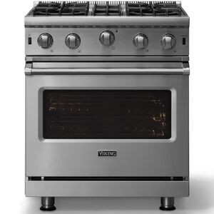 Viking 5 Series 30 in. 4 cu. ft. Standard Convection Gas Range with Open Burners - Stainless Steel, , hires