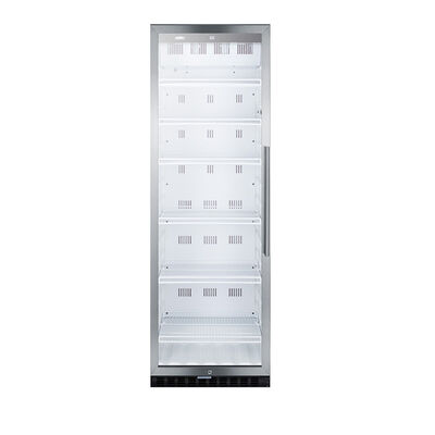 Summit Commercial 24 in. 12.6 cu. ft. Beverage Center with Adjustable Shelves, Digital Control & Left Hinge - Stainless Steel | SCR1400WLH