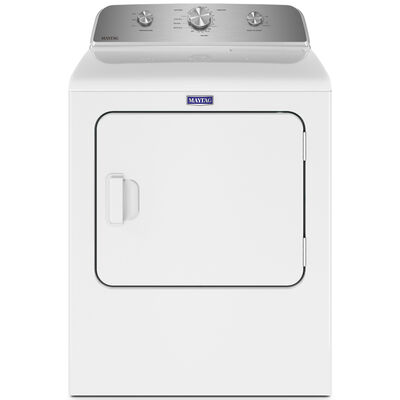 Maytag 29 in. 7.0 cu. ft. Electric Dryer with 7 Dryer Programs, 3 Dry Options & Wrinkle Care - White | MED4500MW