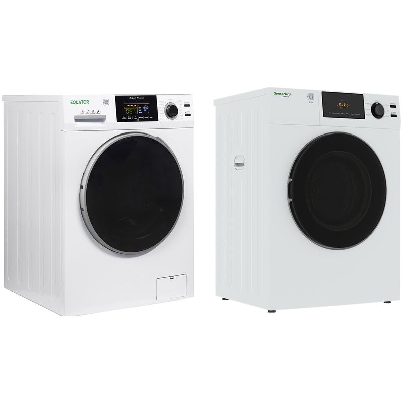 Equator Advanced 24 in. 2.47 cu. ft. Electric Front Load Laundry Center with Sensor Dry, Pet & Sanitize Cycle - White, , hires