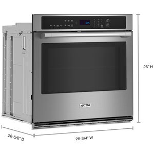 Maytag 27 in. 4.3 cu. ft. Electric Single Wall Oven with True European Convection - Fingerprint Resistant Stainless, , hires