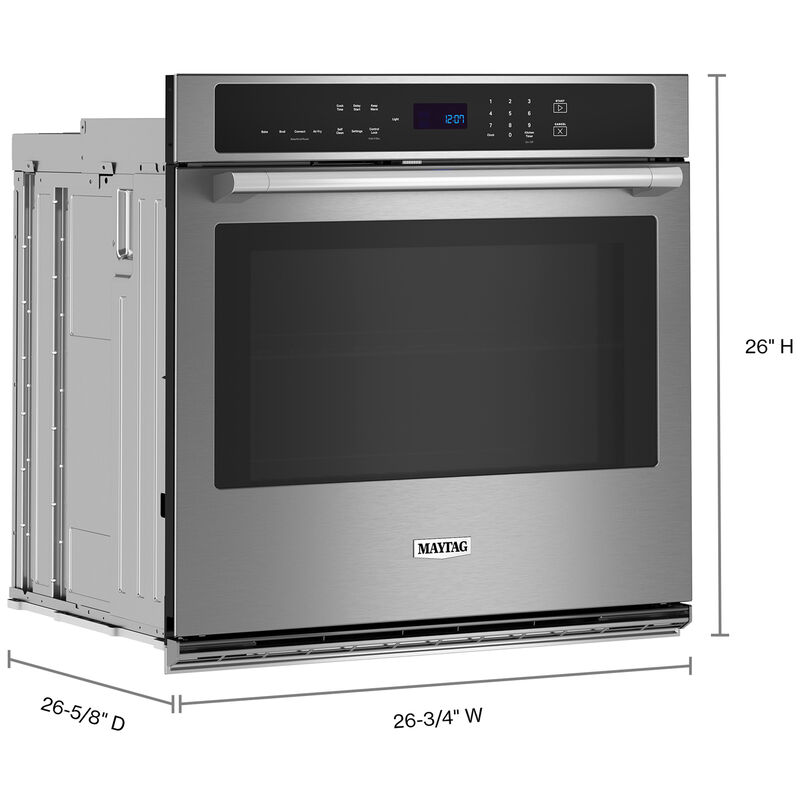 Maytag 27 in. 4.3 cu. ft. Electric Single Wall Oven with True European Convection - Fingerprint Resistant Stainless, , hires