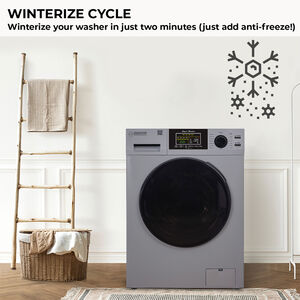 Equator 24 in. 1.6 cu. ft. Front Load Washer with Winterize, Allergen, Pet & Sanitize Cycle - Silver, Silver, hires