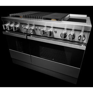 JennAir Noir Series 48 in. 6.3 cu. ft. Smart True European Convection Double Oven Dual Fuel Range with 4 Sealed Burners, Grill & Griddle - Stainless Steel, , hires