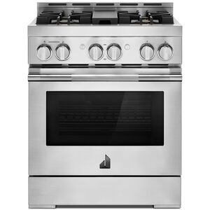 JennAir Rise Series 30 in. 4.1 cu. ft. Smart Convection Oven Freestanding Gas Range with 4 Sealed Burners - Stainless Steel, , hires