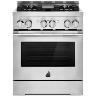 JennAir Rise Series 30 in. 4.1 cu. ft. Smart Convection Oven Freestanding Gas Range with 4 Sealed Burners - Stainless Steel | JGRP430HL