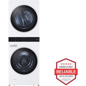 LG 27 in. WashTower with 4.5 cu. ft. Washer with 10 Wash Programs and TurboWash 360 & 7.4 cu. ft. Electric Dryer with 9 Dryer Programs, Sensor Dry & Wrinkle Care - White, White, hires