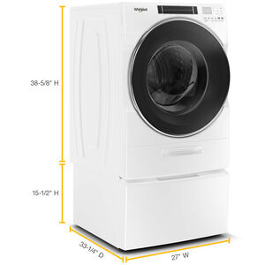 Whirlpool 27 in. 5.0 cu. ft. Stackable Front Load Washer with Sanitize Cycle, Steam Wash & Load-&-Go XL Dispenser - White, , hires