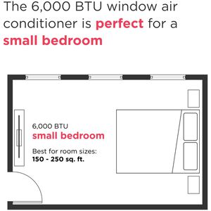 Frigidaire 6,000 BTU 115V Window Air Conditioner with 3 Fan Speeds, Sleep Mode & Remote Control - White, , hires