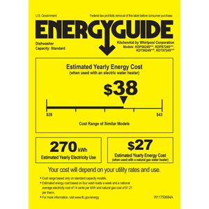 KitchenAid 24 in. Top Control Dishwasher with 44 dBA Sound Level, 3rd-Rack, Advanced ProDry System & Pocket Handle - Juniper, , hires