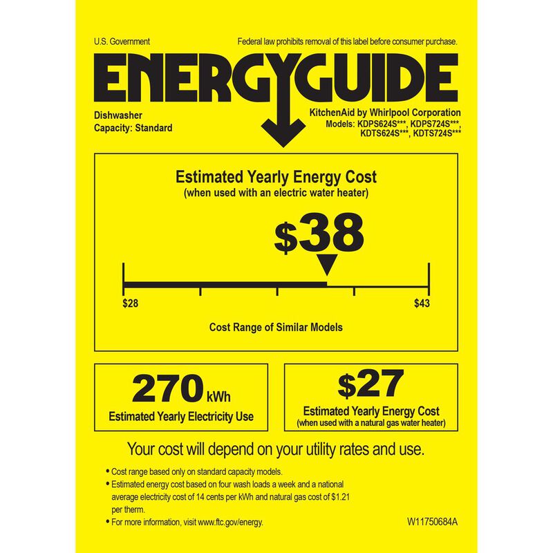 KitchenAid 24 in. Top Control Dishwasher with 44 dBA Sound Level, 3rd-Rack, Advanced ProDry System & Pocket Handle - Juniper, , hires