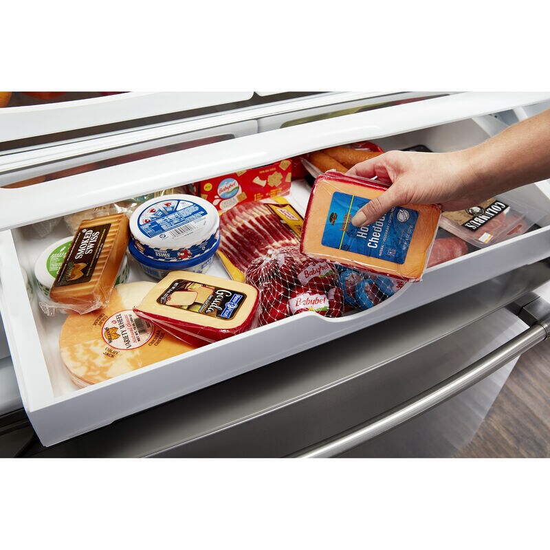 Maytag 36 in. 24.7 cu. ft. French Door Refrigerator with Ice & Water Dispenser - Fingerprint Resistant Stainless Steel, , hires