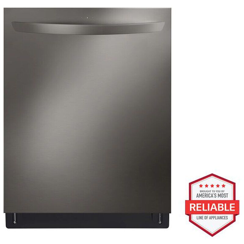 LG 24 in. Top Control Smart Dishwasher with 42 dBa Sound Level & 3rd-Rack - Black Stainless, Black Stainless, hires