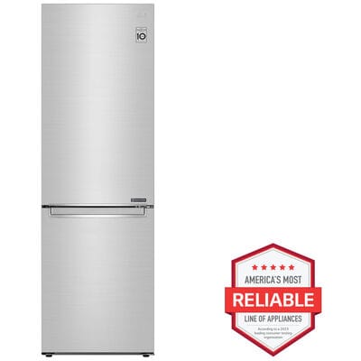 LG 24 in. 12 cu. ft. Counter Depth Bottom Freezer Refrigerator with Ice Maker - PrintProof Stainless Steel | LRBCC1204S