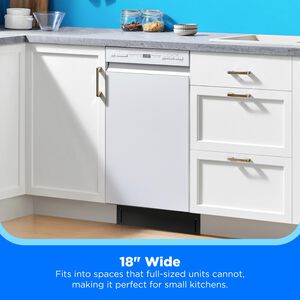 Midea 18 in. Front Control Dishwasher with 52 dBA Sound Level & Pocket Handle - White, , hires