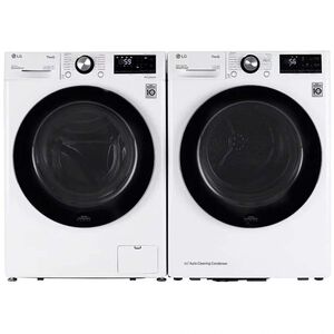 LG 24 in. 2.4 cu. ft. Smart Stackable Front Load Washer with Sanitize & Steam Wash Cycle - White, White, hires