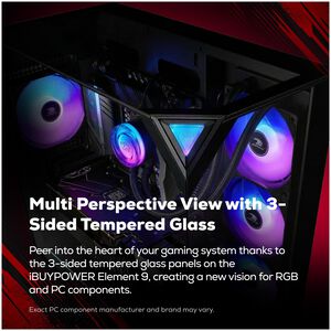 iBUYPOWER Element Gaming Desktop with AMD Ryzen 7 7800X3D, 4.2 GHz, 8-Core CPU, AMD Radeon RX 9070 XT, 16GB VRAM GPU, 32 GB RAM, 1 TB SSD & Windows 11 Home - Black, , hires