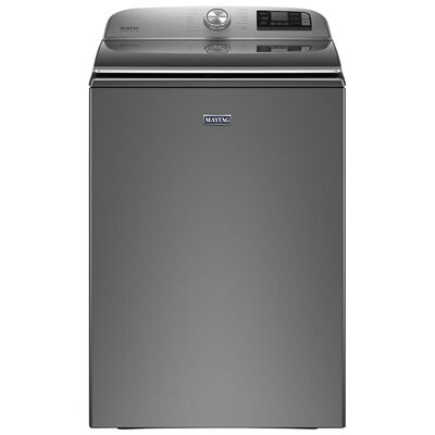 Maytag 27 in. 5.2 cu. ft. Smart Top Load Washer with Agitator & Extra Power Button - Metallic Slate | MVW7230HC